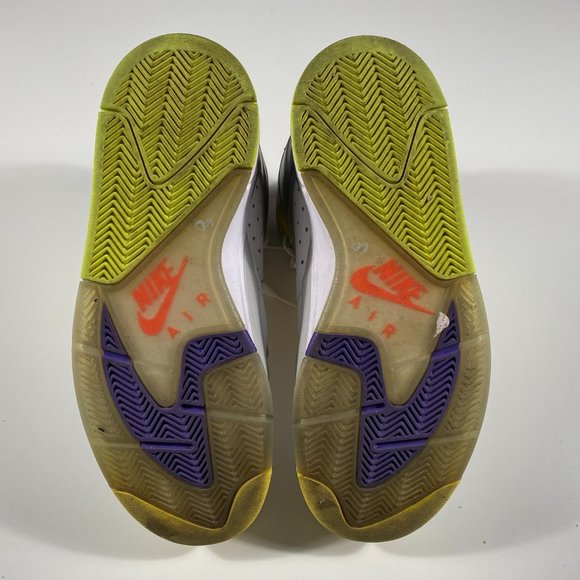 329984-100 Nike Air Flight Lite High White/Metallic Silver-Hyper Grape mens 10.5 - Picture 6 of 8